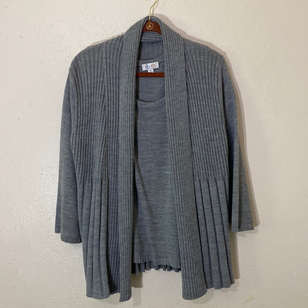 Denim & Company Matching Grey Top and Sweater